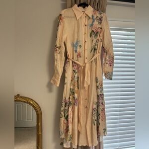 Zimmermann Floral Linen Shirt Dress